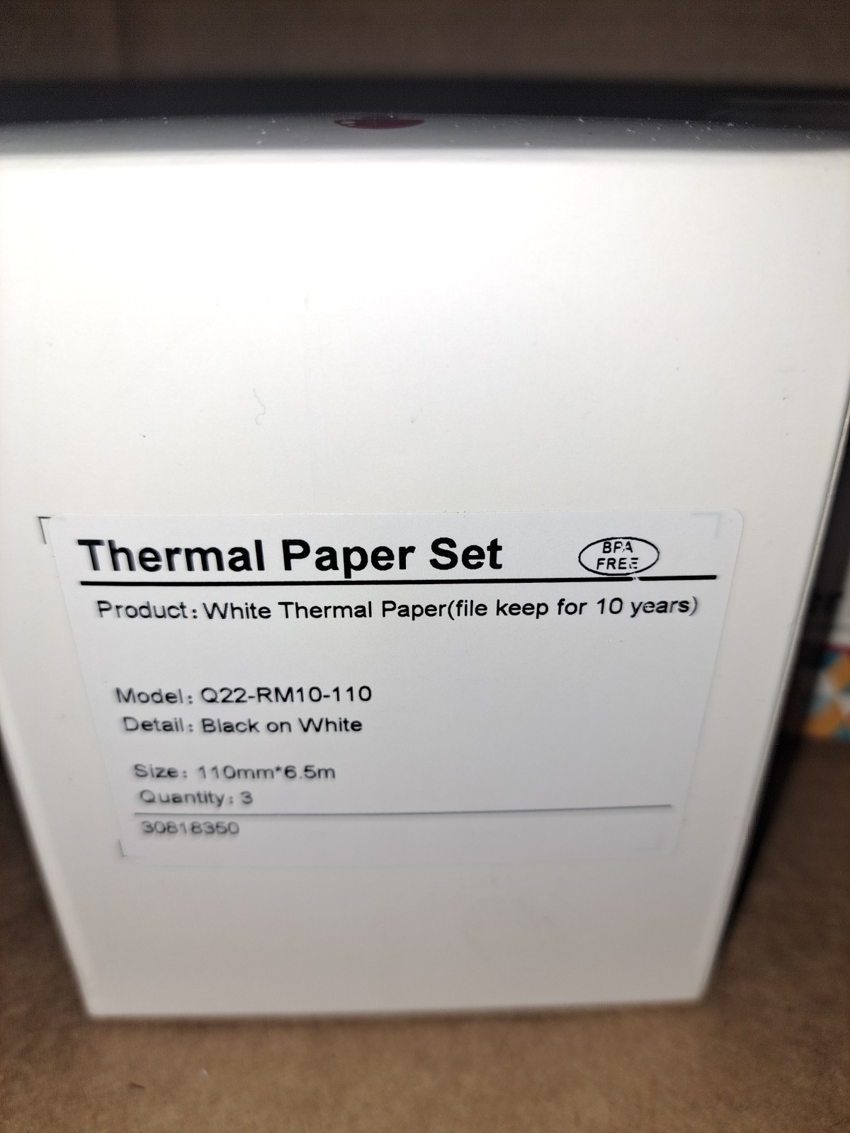 Phomemo Printer Thermal Paper Set Non Adhesive 110mm 6.5m 6 Rolls Total