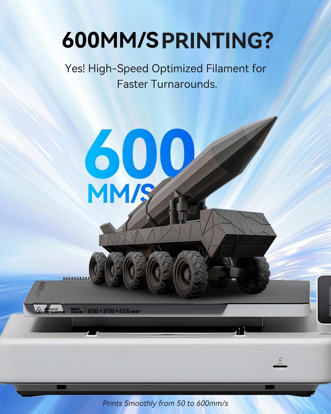 JAYO Rapid Matte PETG Filament 1.75mm Black 1.1KG, High Speed 30-600mm/s 3D P…