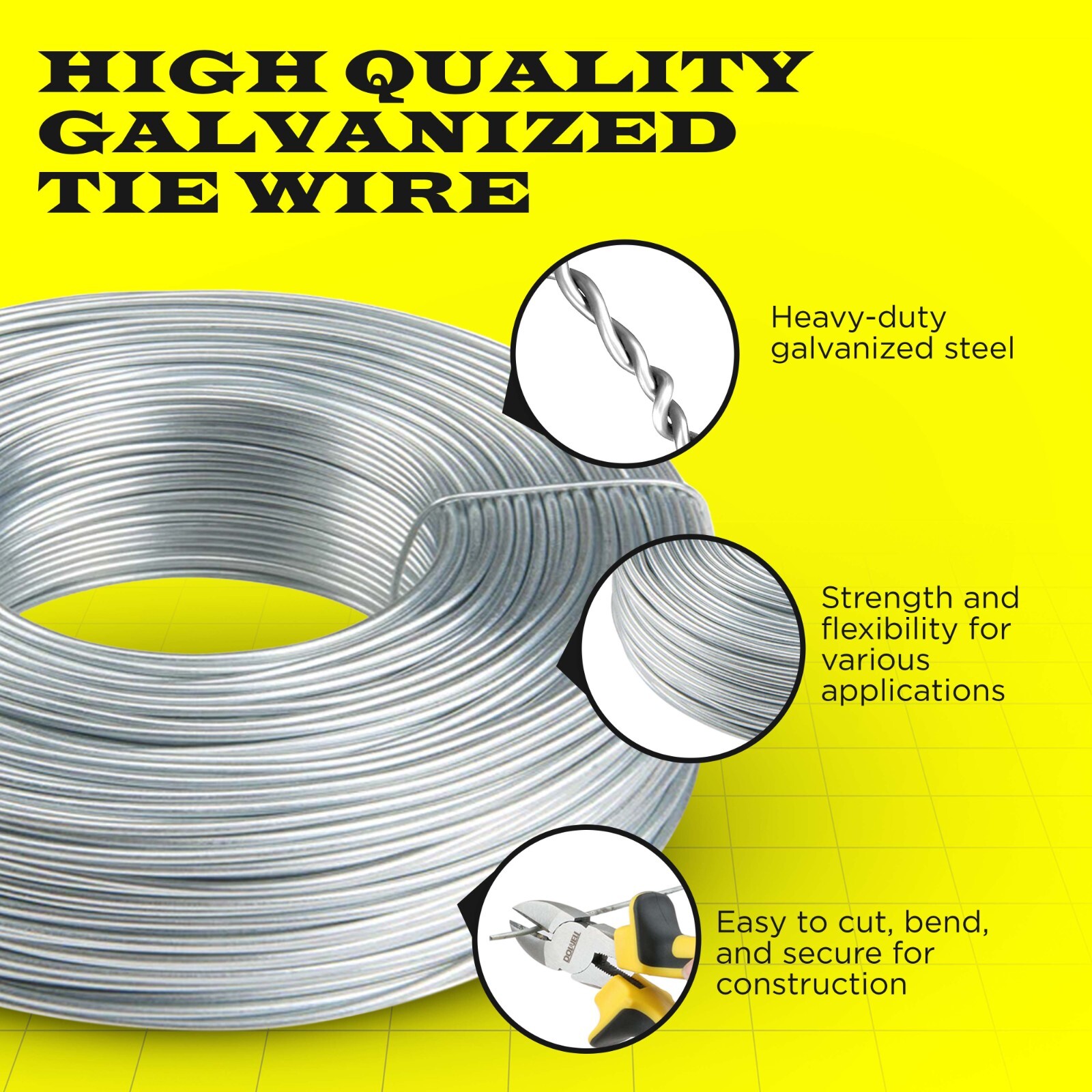 Galvanized Tie Wire, 16 Gage Soft Annealed, 3.5lb Rolls 1 – 100 Qty SIMBA STEEL