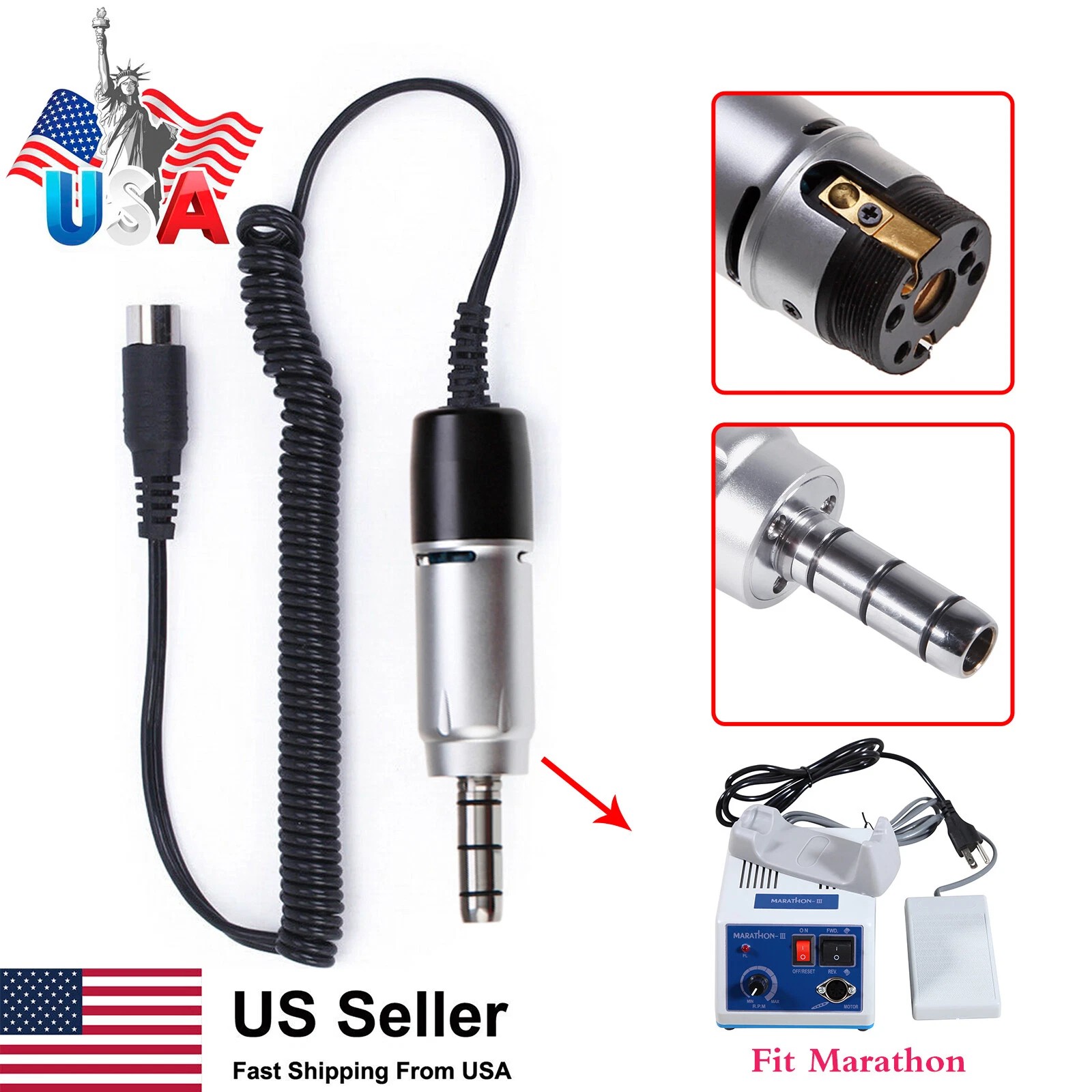 Dental Micro Motor E-Type Connector High Speed Handpiece Standard 35K rpm US