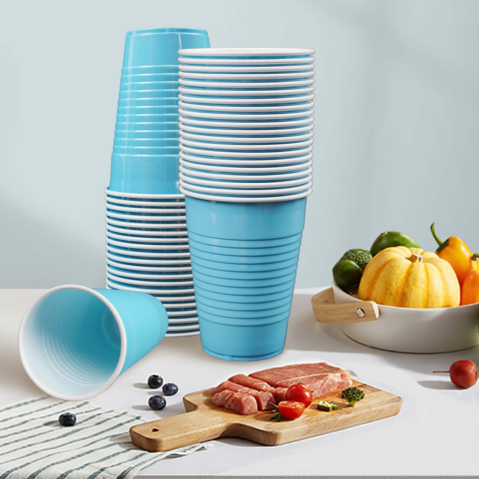100 Pack Disposable Plastic Cups 12 oz Drinking Cups BPA Free For All Occasions