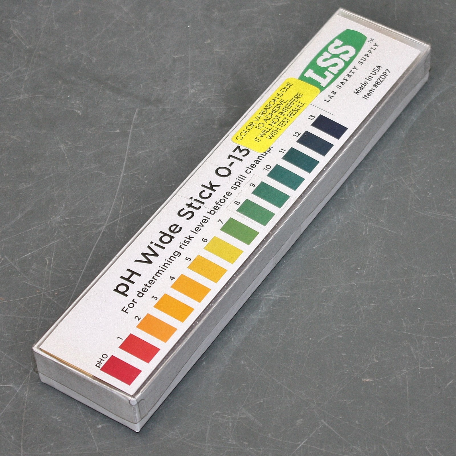 EXPIRED 12/2025 – (25) Lab Safety Supply pH Strip DS-7013, 0 to 13.9 pH, 9″ x 1″