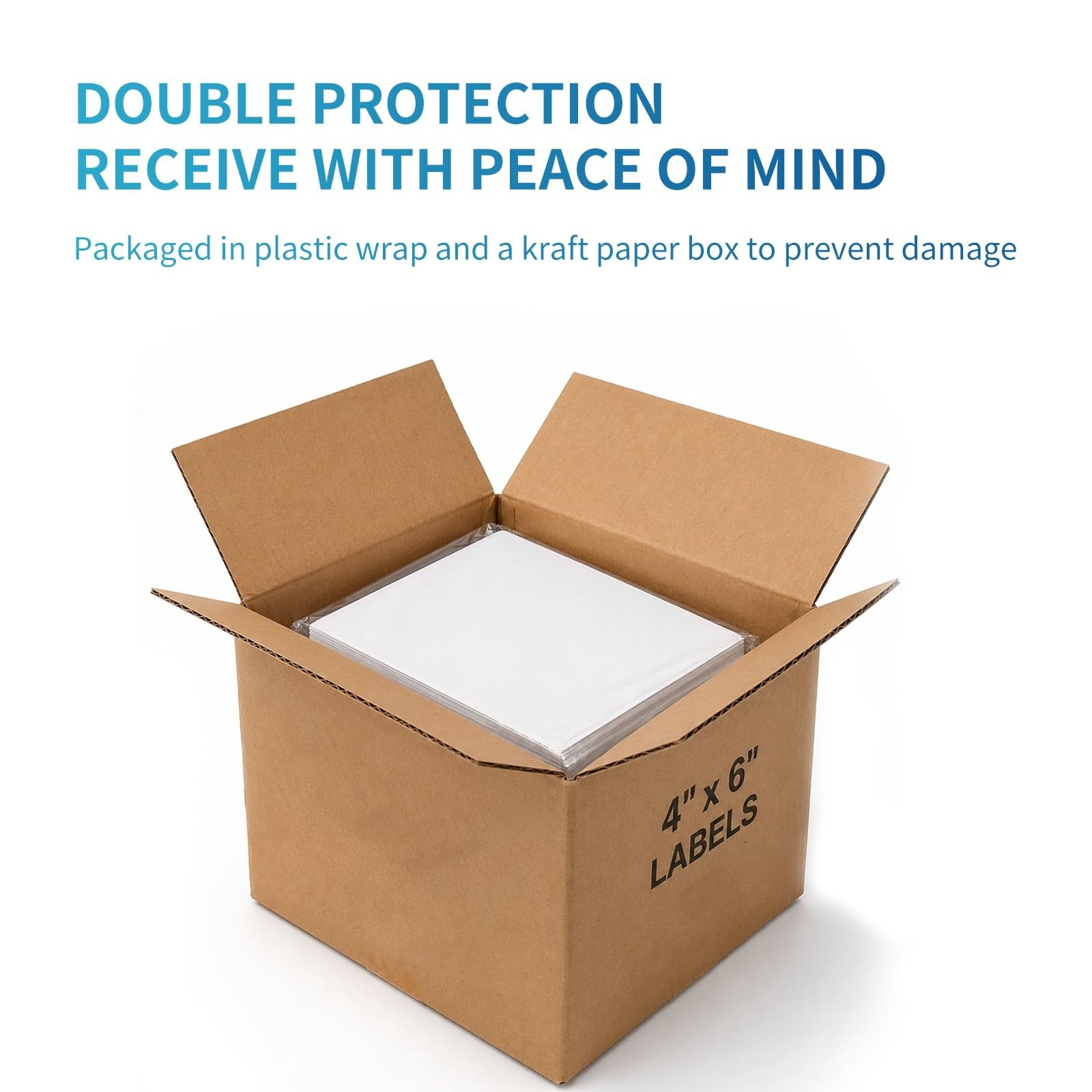 4×6 Direct Thermal Shipping Labels – 1000 Perforated Fanfold White Labels