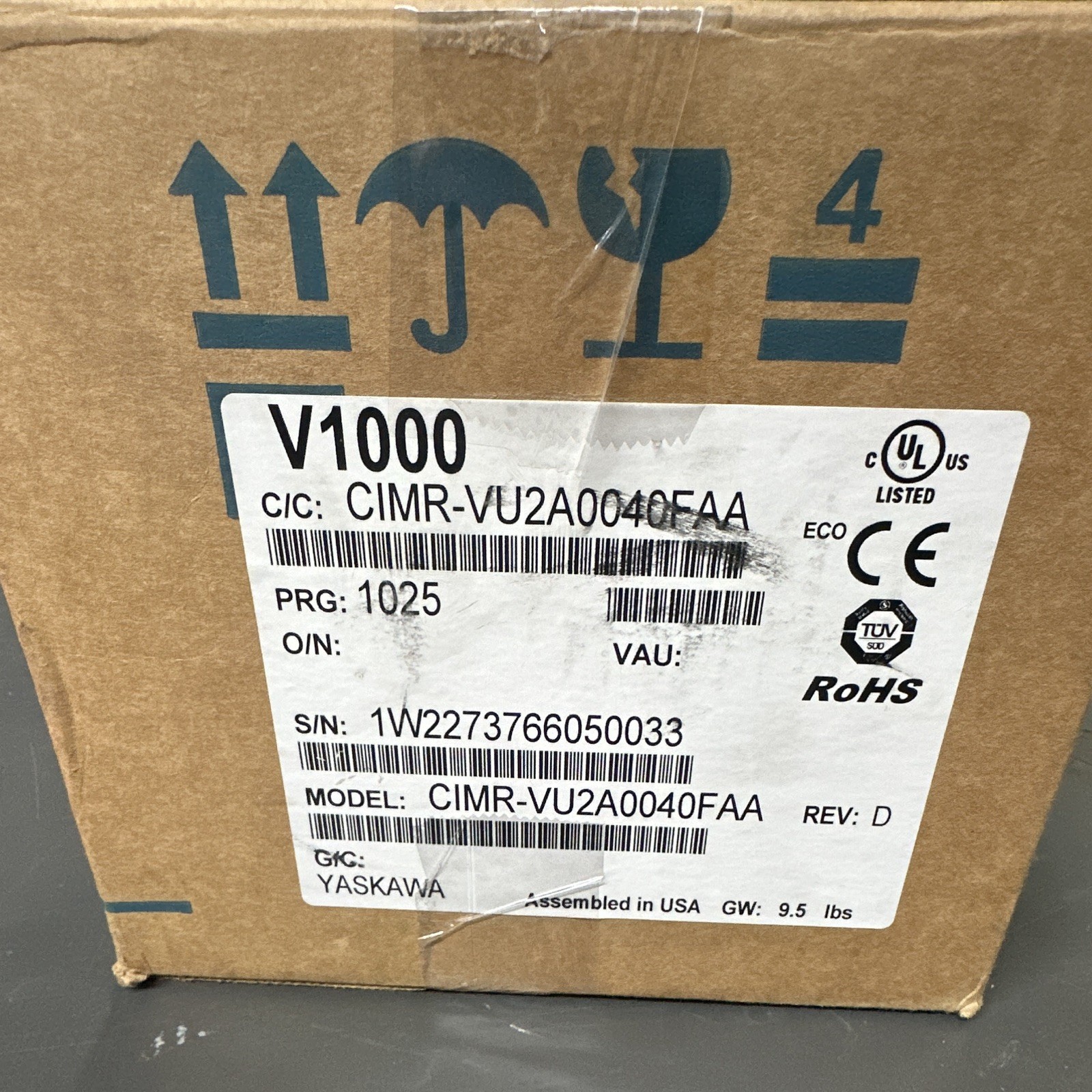 Yaskawa V1000 VFD CIMR-VU2A0040FAA 200-240V 3-Phase IP20 10HP