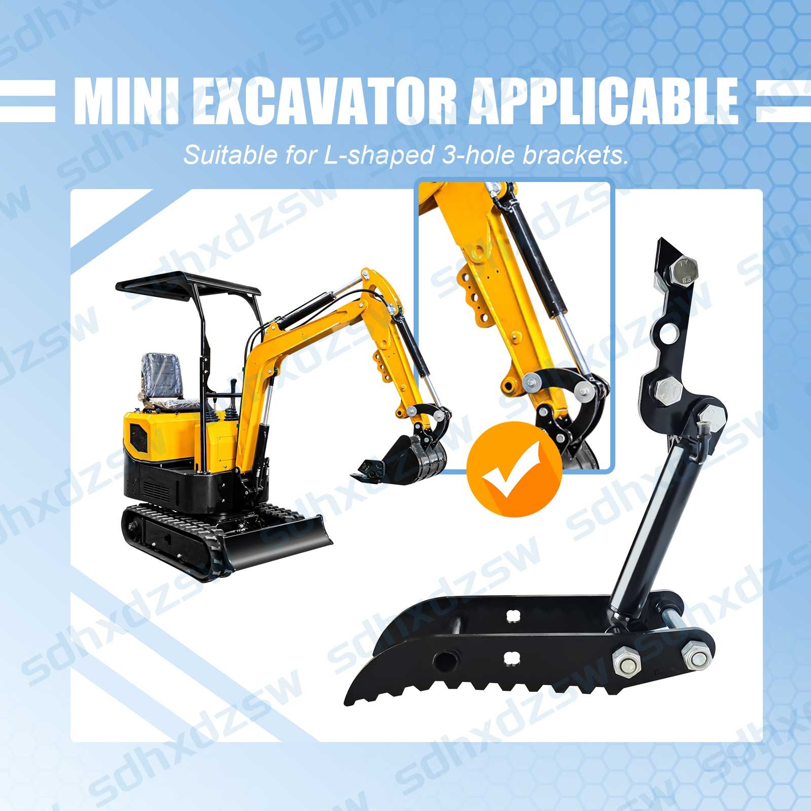 TYPHON Hydraulic Thumb Clip For 0.8Ton-2Ton Mini Excavators Attachments 3-Holes