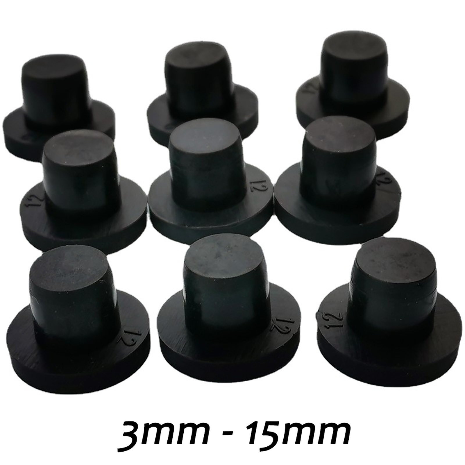 3mm-15mm Round Solid Silicone Rubber Seal Hole Plugs Blanking End Caps Seal Bung