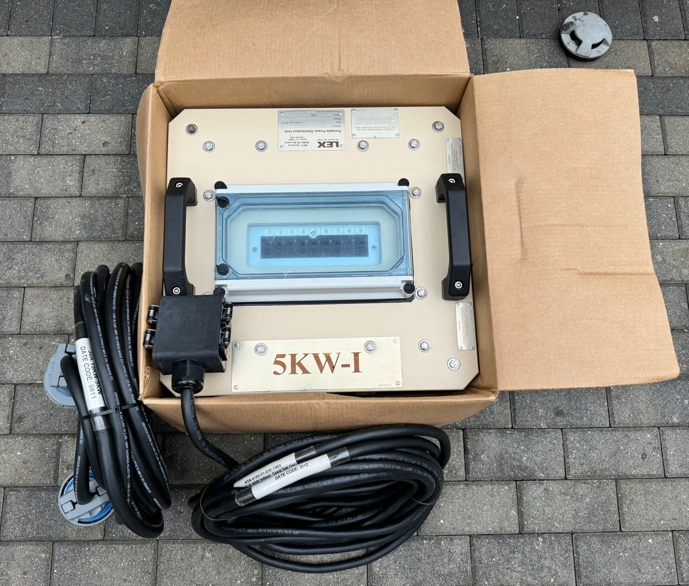 LEX DB-30NA-AQQ-S3 5kw 30amp Power Distribution Box w/ Two 50’ 10 AWG Cables