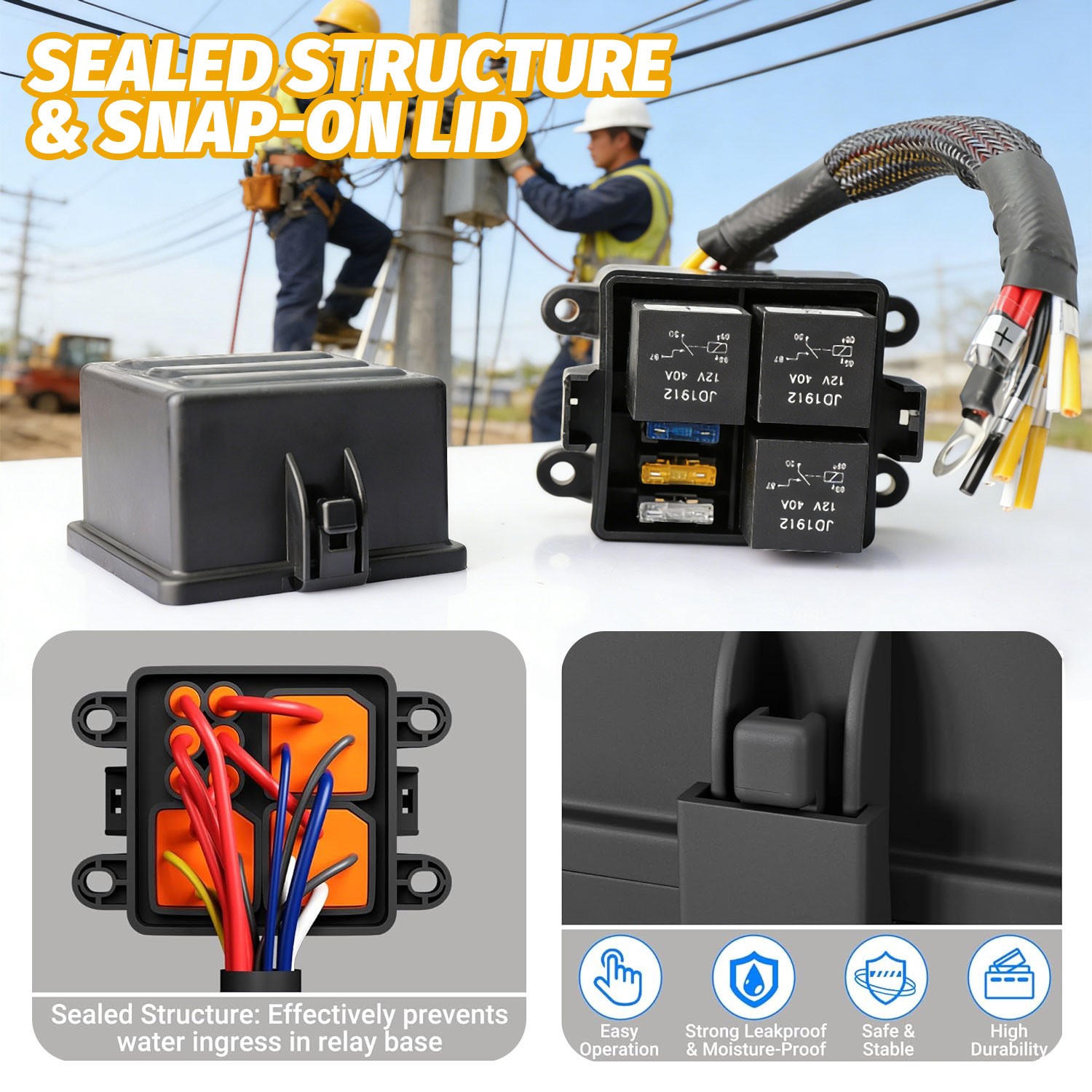 12V 3Way Pre-Wired Fuse Relay Box Kit for truck RV LS swaps lights cooling fans