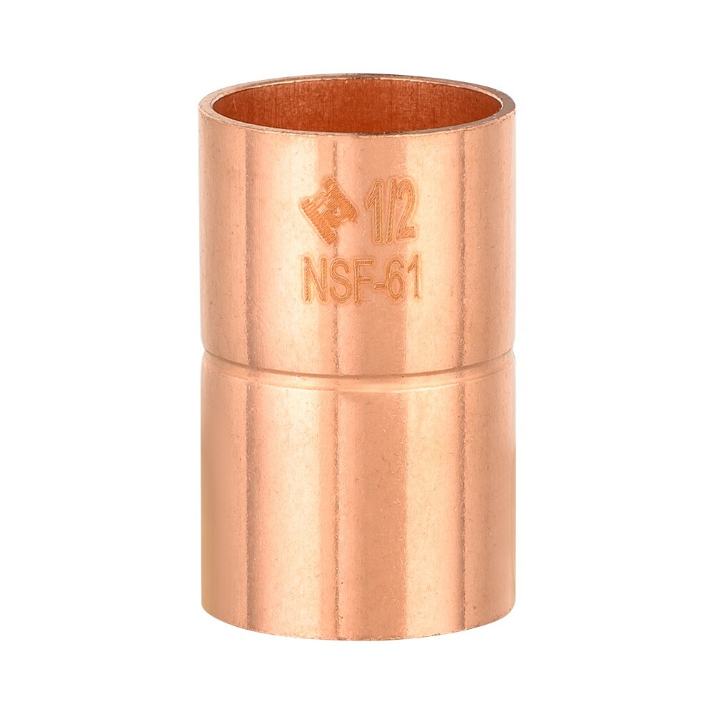 100 PCS EFIELD 1/2″ C X C Copper Coupling With Rolled Stop, Lead Free, Pro Pack