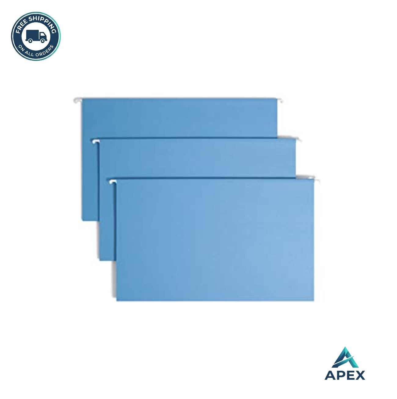 Hanging File Folders Legal Size 25 Pack Blue 1/5 Cut Adjustable Tabs with