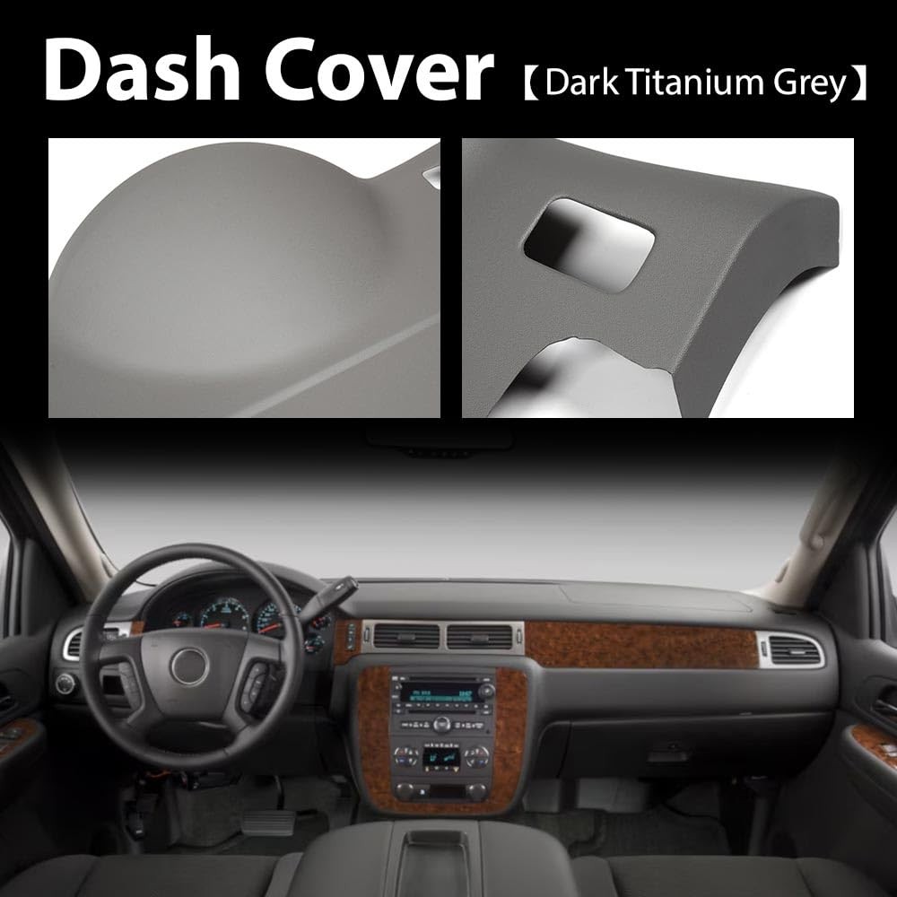 TPE Dash Cover Gray 2007-2014 Chevy Tahoe Suburban Yukon Avalanche Sierra 1500