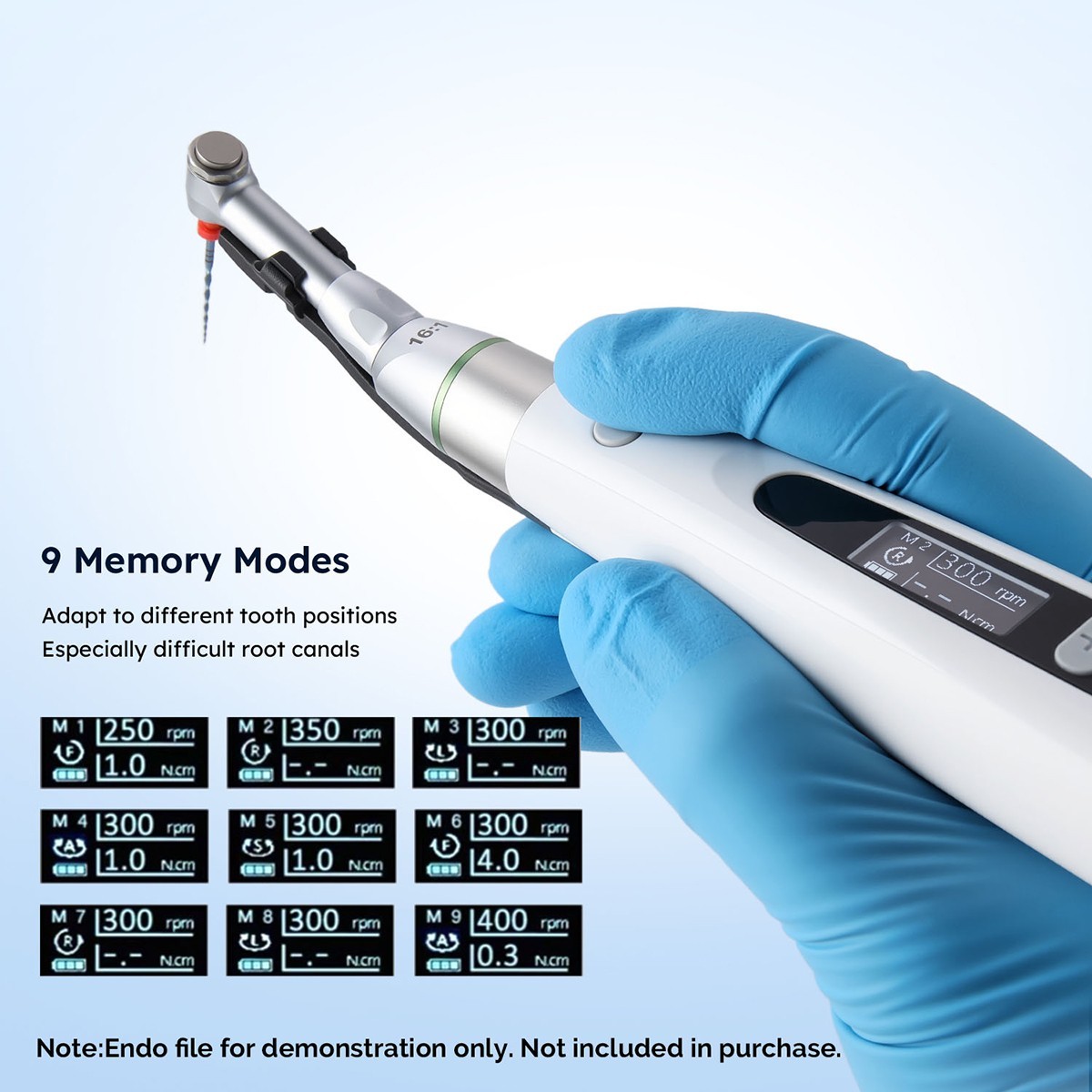 USA Dental Cordless LED Endo Motor 16:1 Reduction Contra Angle Handpiece