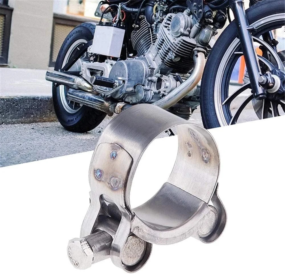 2Pcs Exhaust Clamp Stainless Steel Exhaust Band Clamp Replacement for Motorcy…