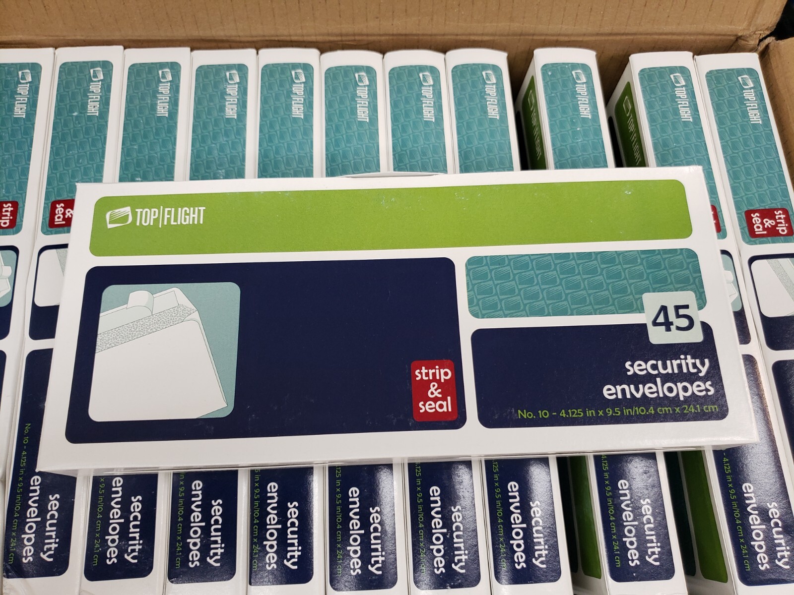 Cs/24 Top Flight #10 Security Strip & Seal Envelope 45 Count Box (1080 Total)