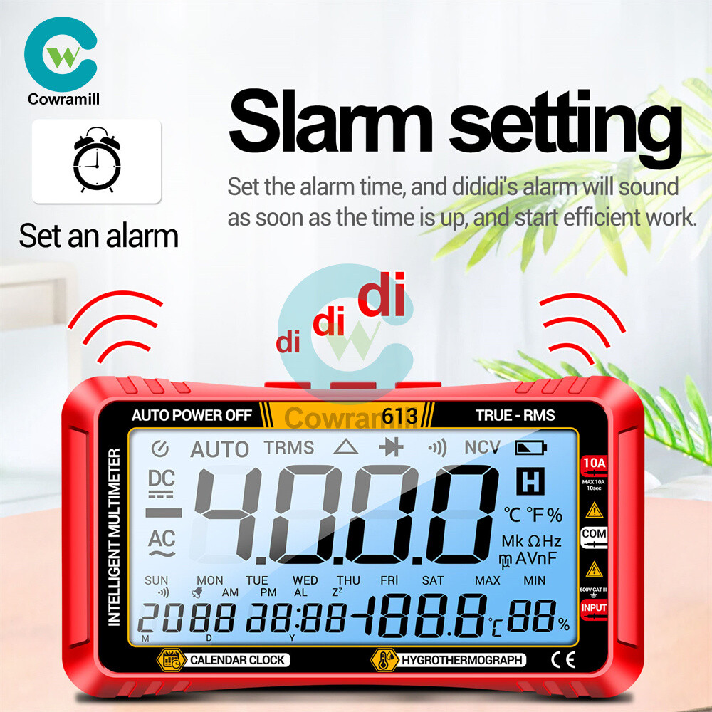 ANENG 612 613 AC/DC Digital Multimeter 4000Counts Calendar Temp Humidity Display