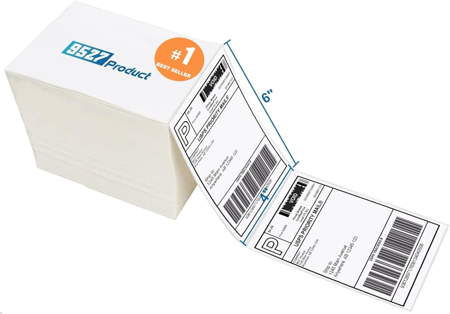 Fanfold 4 X 6 Direct Thermal Labels White Perforated Shipping Labels, 500Pcs …