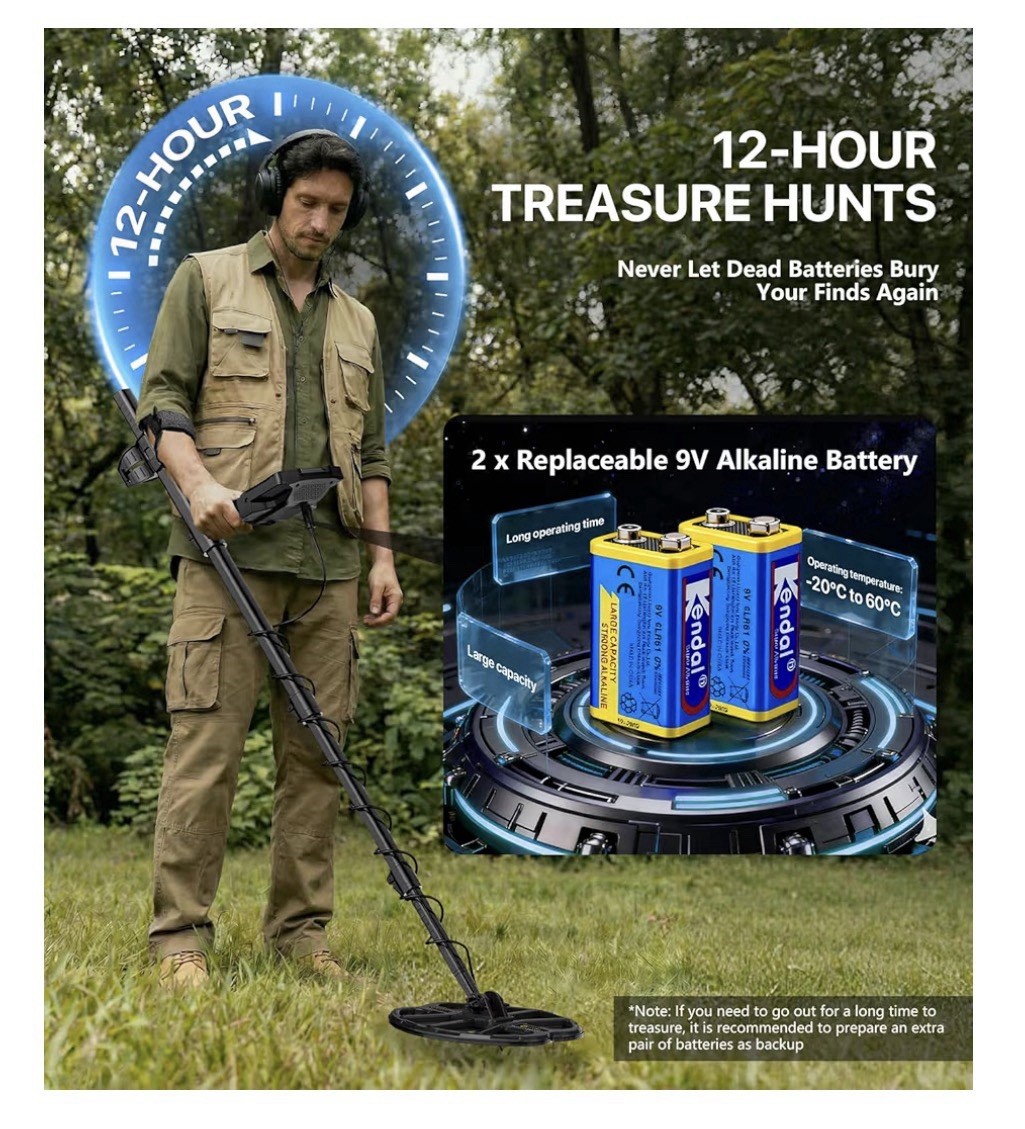 Boxtren Ground Search Metal Detector Waterproof LCD Display Backlight Pinpoint