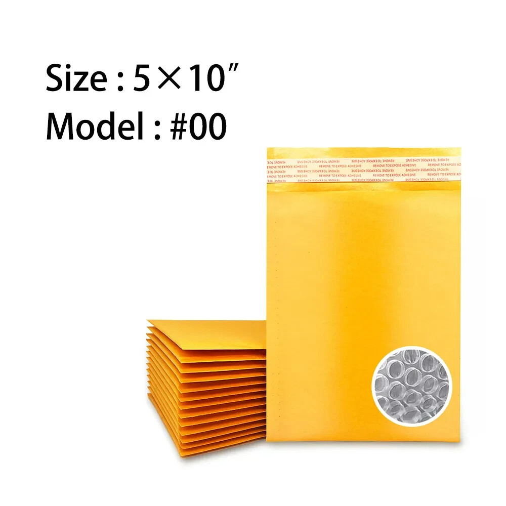 Coolpkg 25 PCS #00 5X10″ Self Seal Kraft Bubble Mailer Padded Envelope 5*10