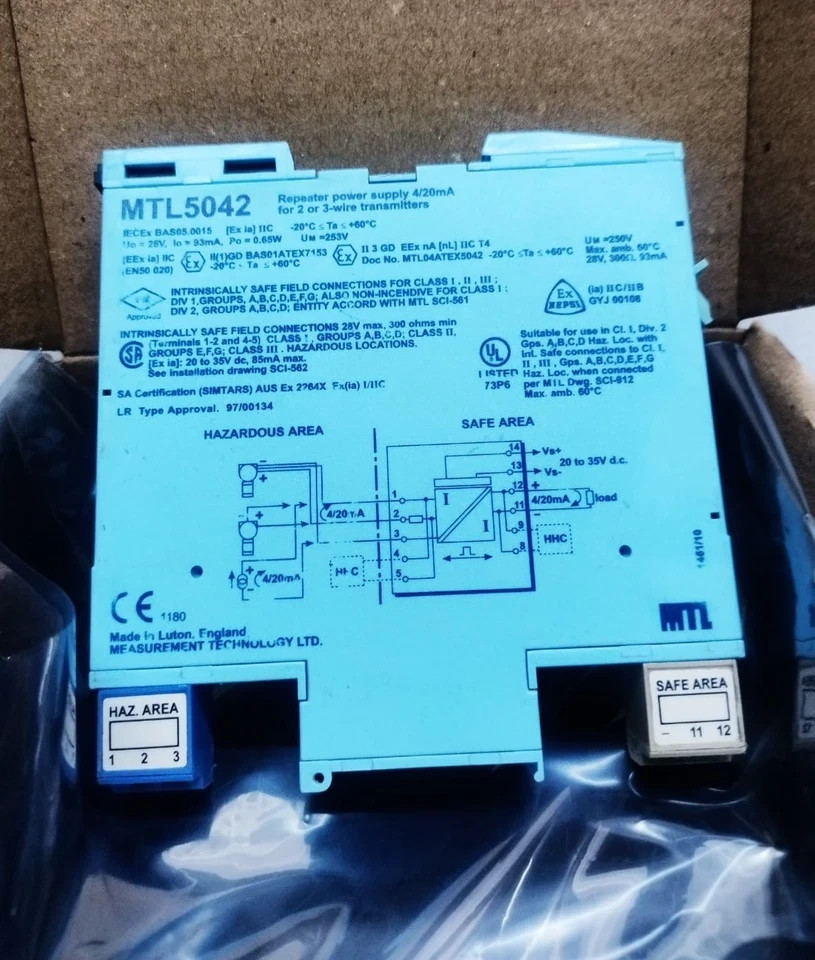 MEASUREMENT TECHNOLOGY MTL5042 REPEATER POWER SUPPLY 4/20mA MTL 5042
