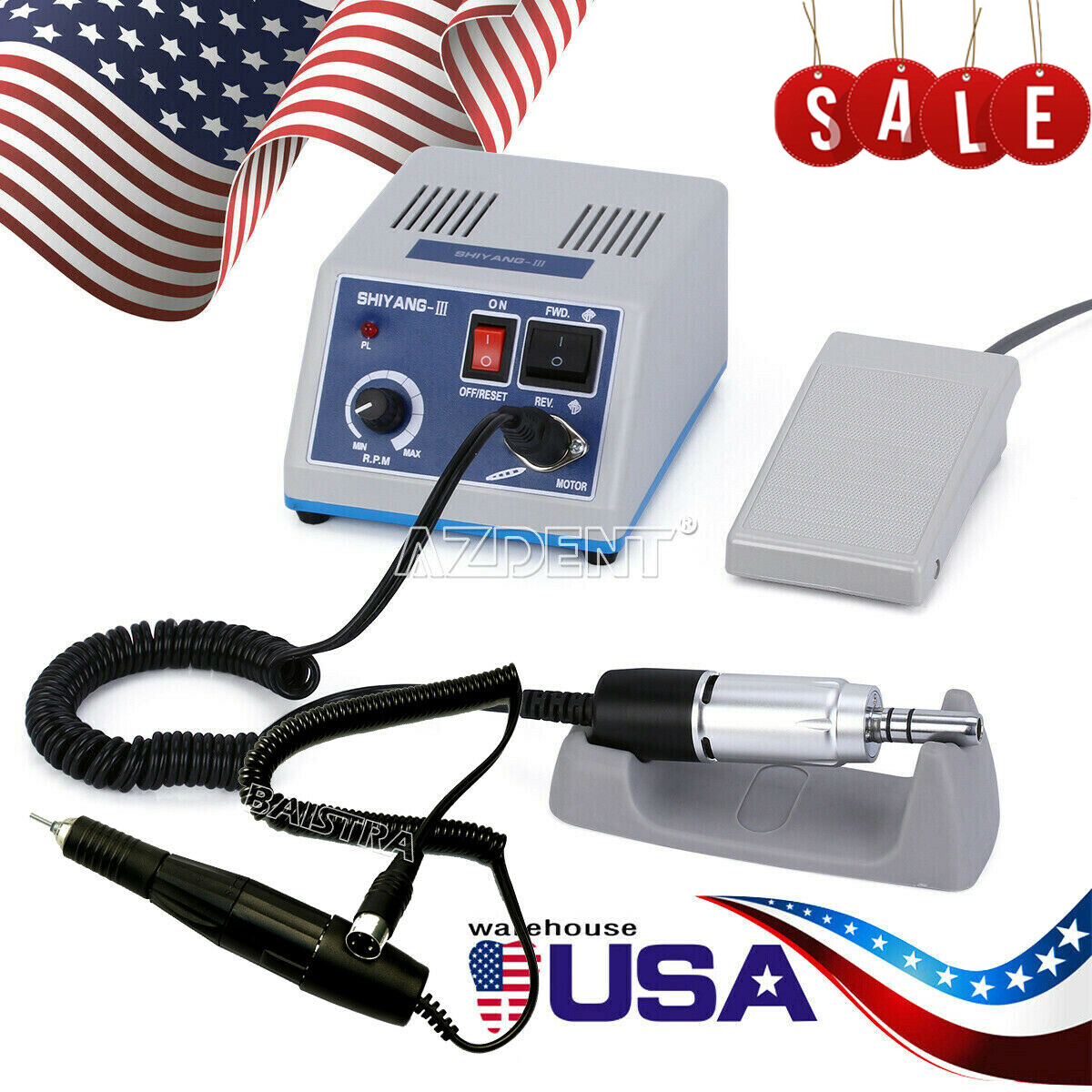 Dental Lab Marathon Electric Micromotor Polishing Unit / 35K rpm Motor Handpiece