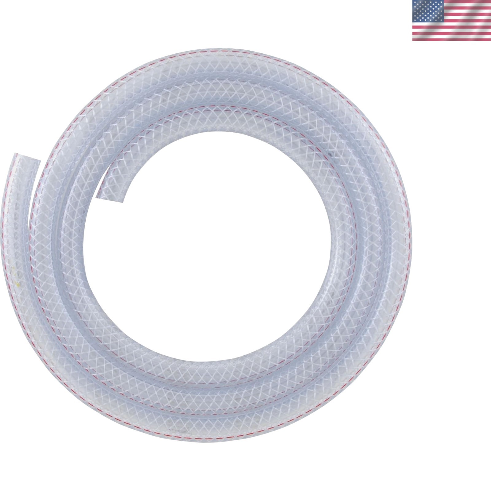 516 B3810 Reinforced Clear Braided PVC Tubing, Flexible Hose 3/8-Inch ID X 5/…