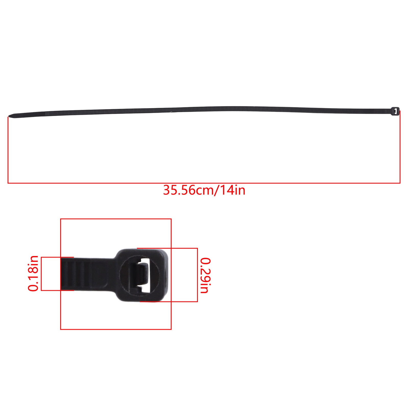 Zip Ties 1200pcs 14″ Heavy Duty 50lb Strength Self-Locking Nylon 0.18in Black