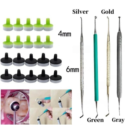 Dental Composite Veneer Filling Kit Foam Pads & Spatula Handle Fit Optra Sculpt