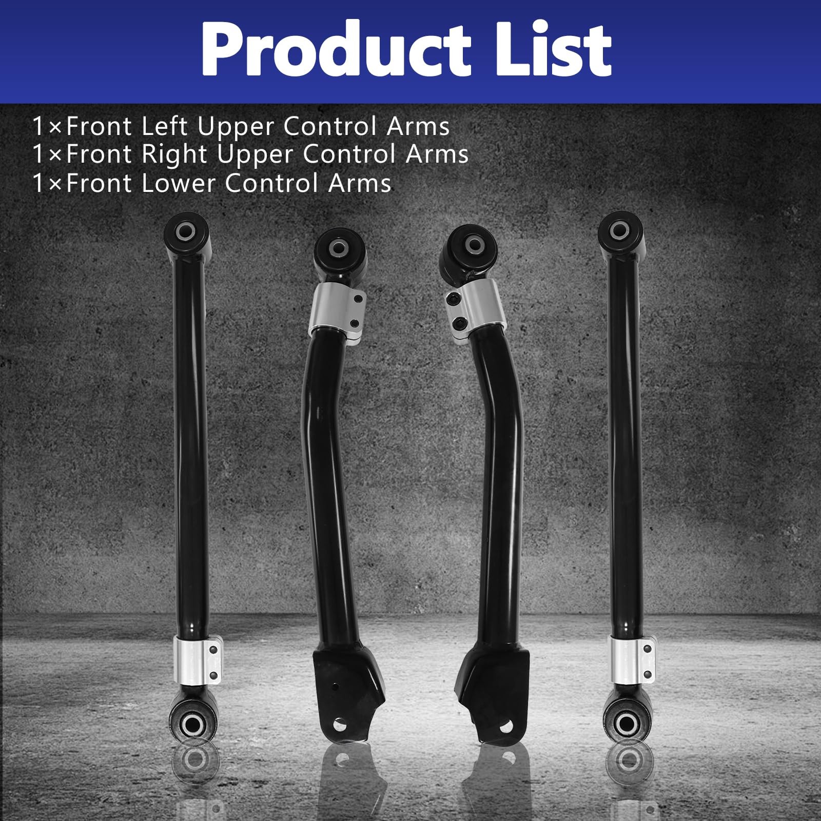 0-3.5in Lift Front Adj Control Arms Suspension Kit Jeep Wrangler JL 18-26