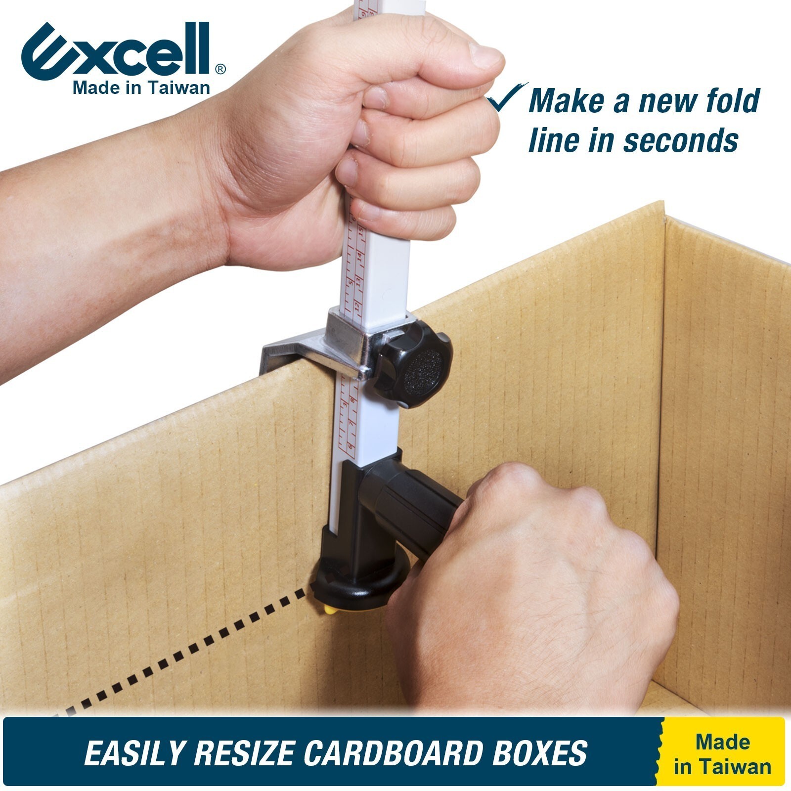 Excell Cardboard Box Resizer Tool, Easy Box Sizer with Safety Blade Cover