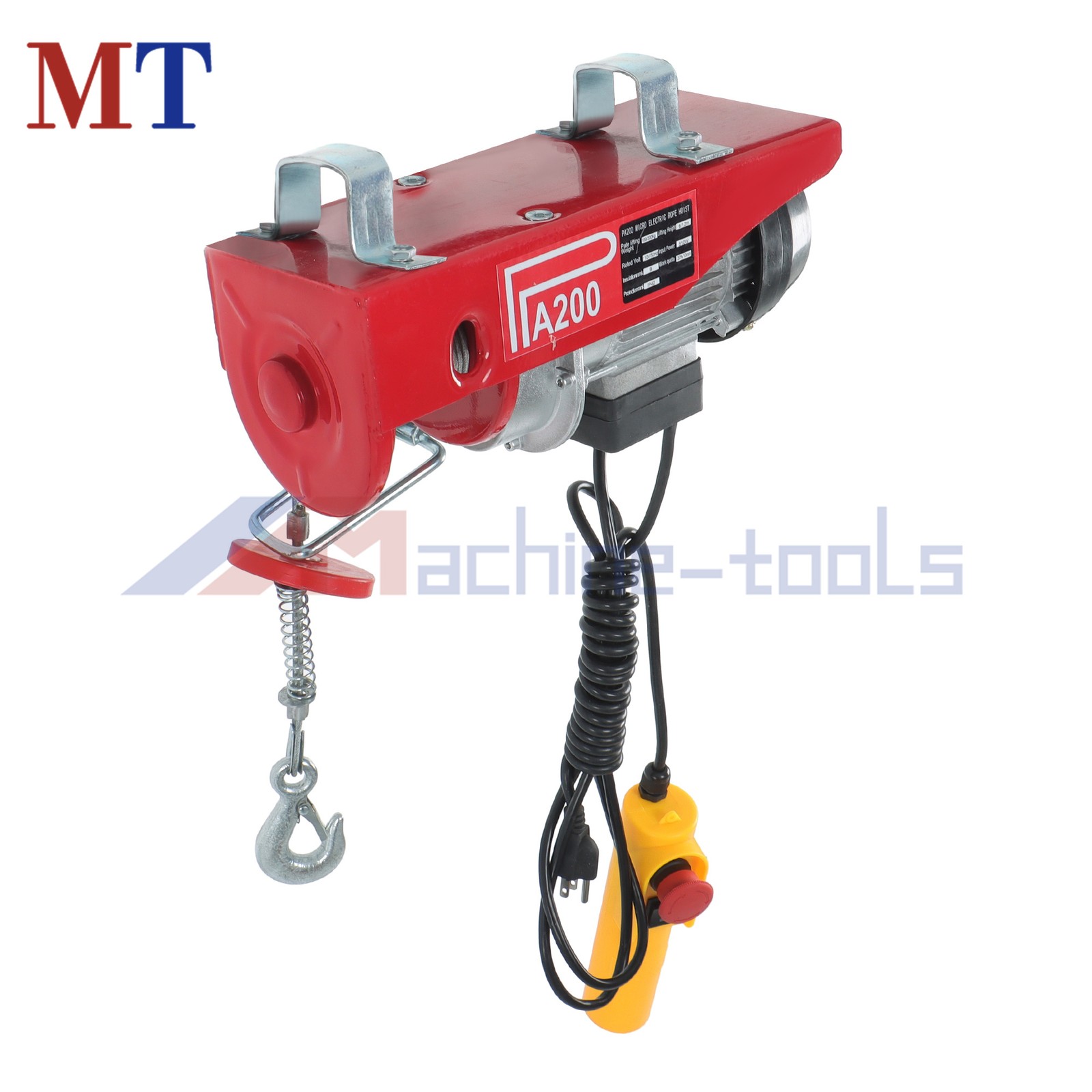 Electric Hoist, 110V 440lbs/200kg Winch with 6.6ft Remote Control Height 20-40ft