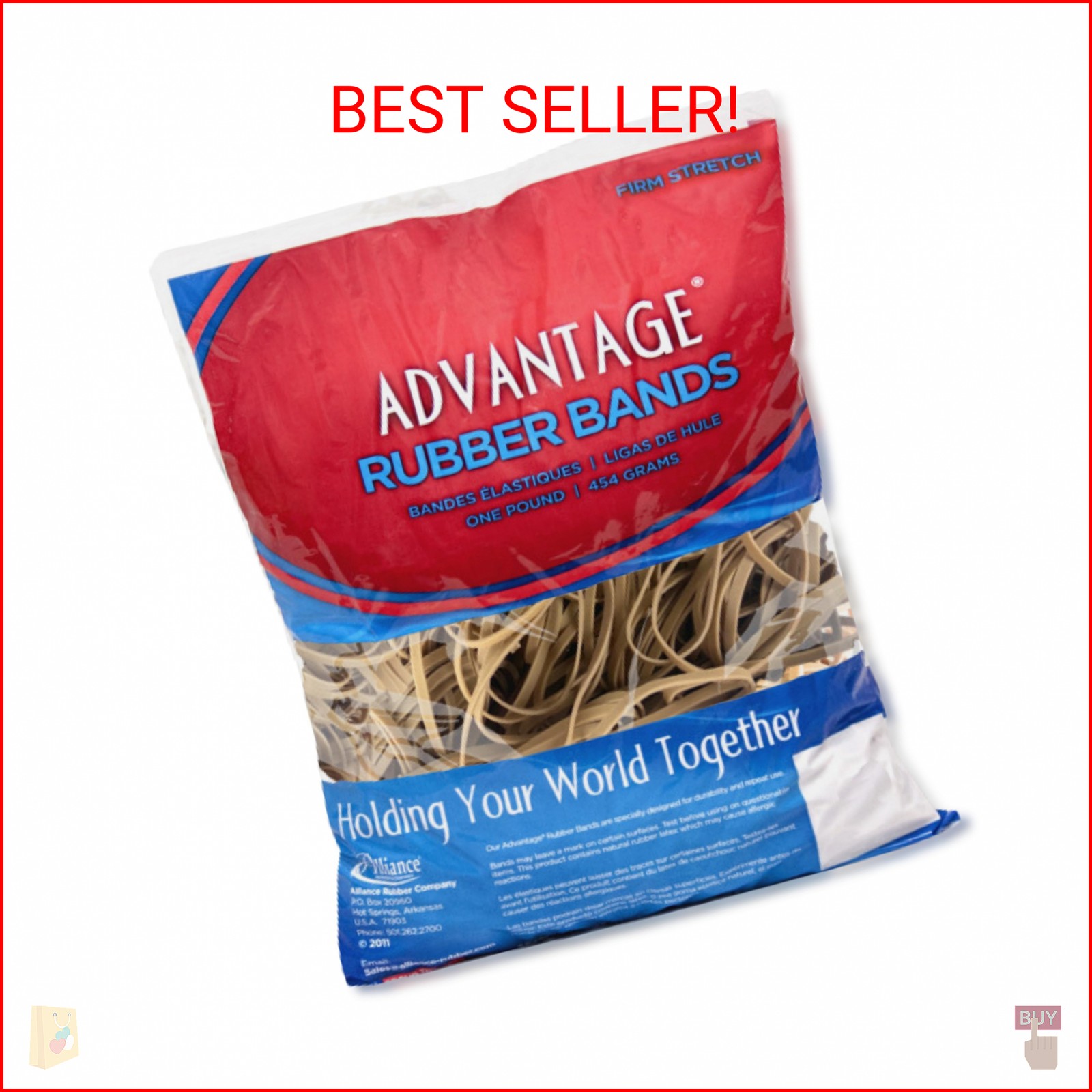 Alliance Rubber 26334 Advantage Rubber Bands Size #33, 1 lb Bag Contains Approx.