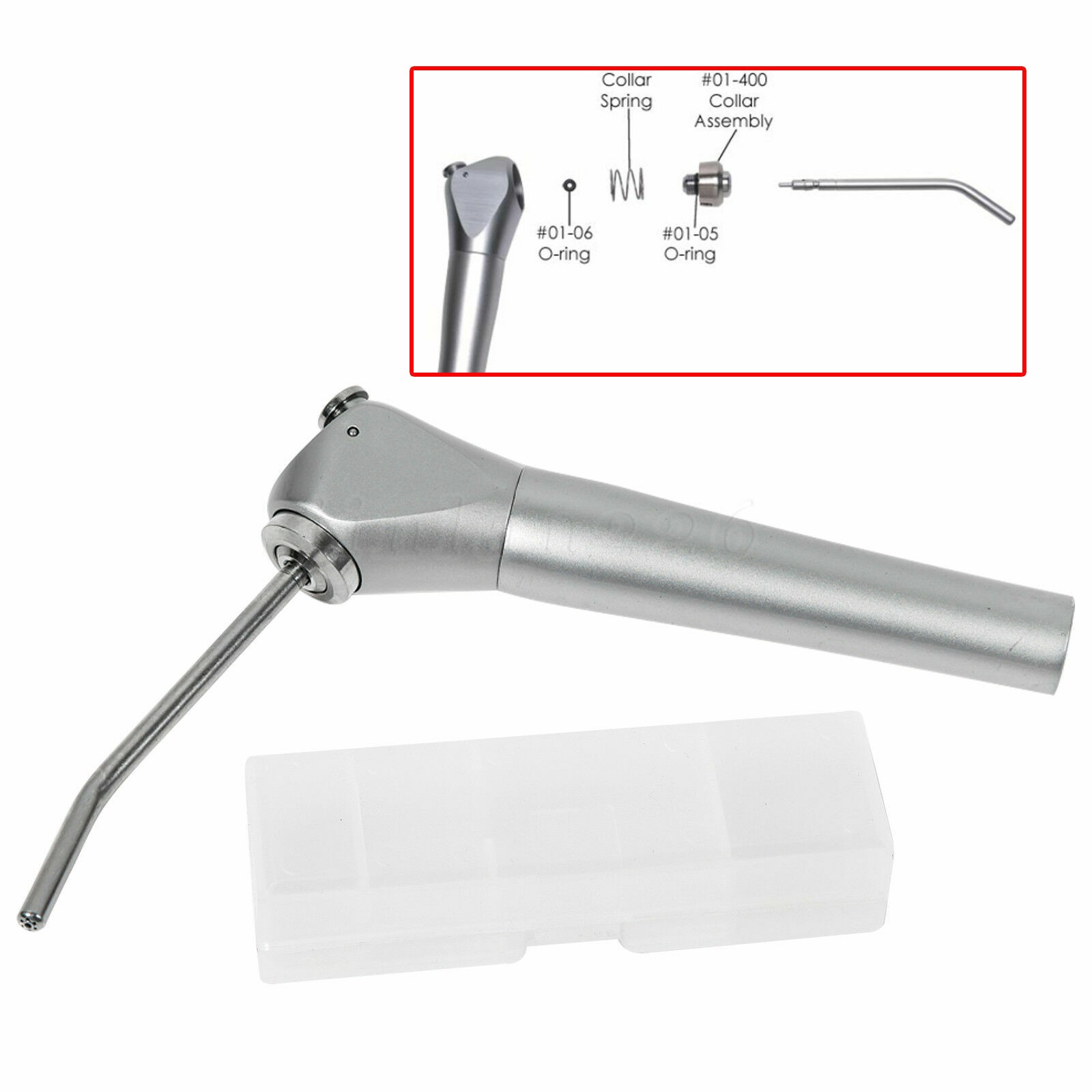 Dental 3 Way Air Water Spray Triple Syringe Handpiece w/ 2 Nozzles Tips Tubes