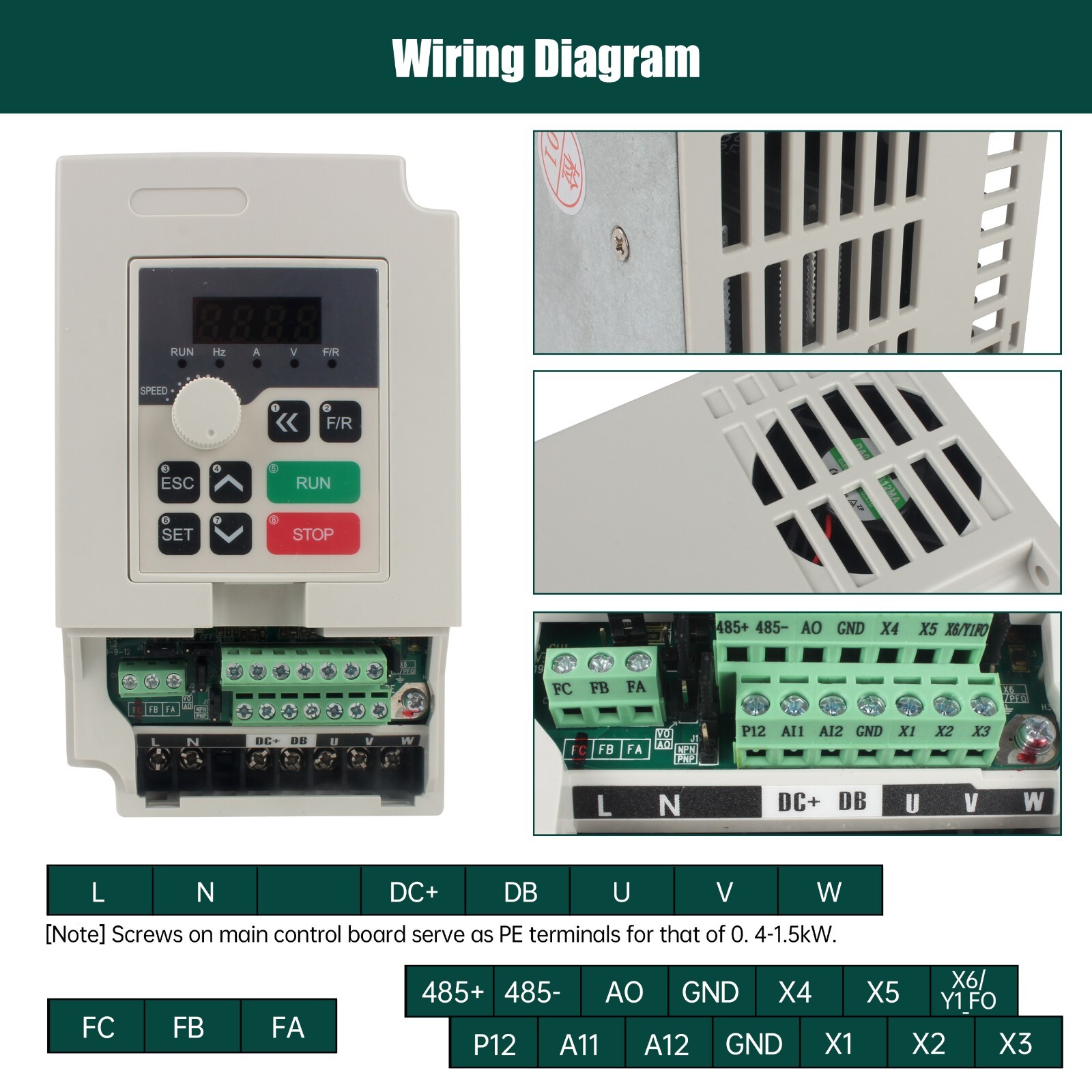 US SHIP】0.8KW 110V Air Cooled Spindle Motor Kit ER11 +1.5KW VFD Driver Inverter