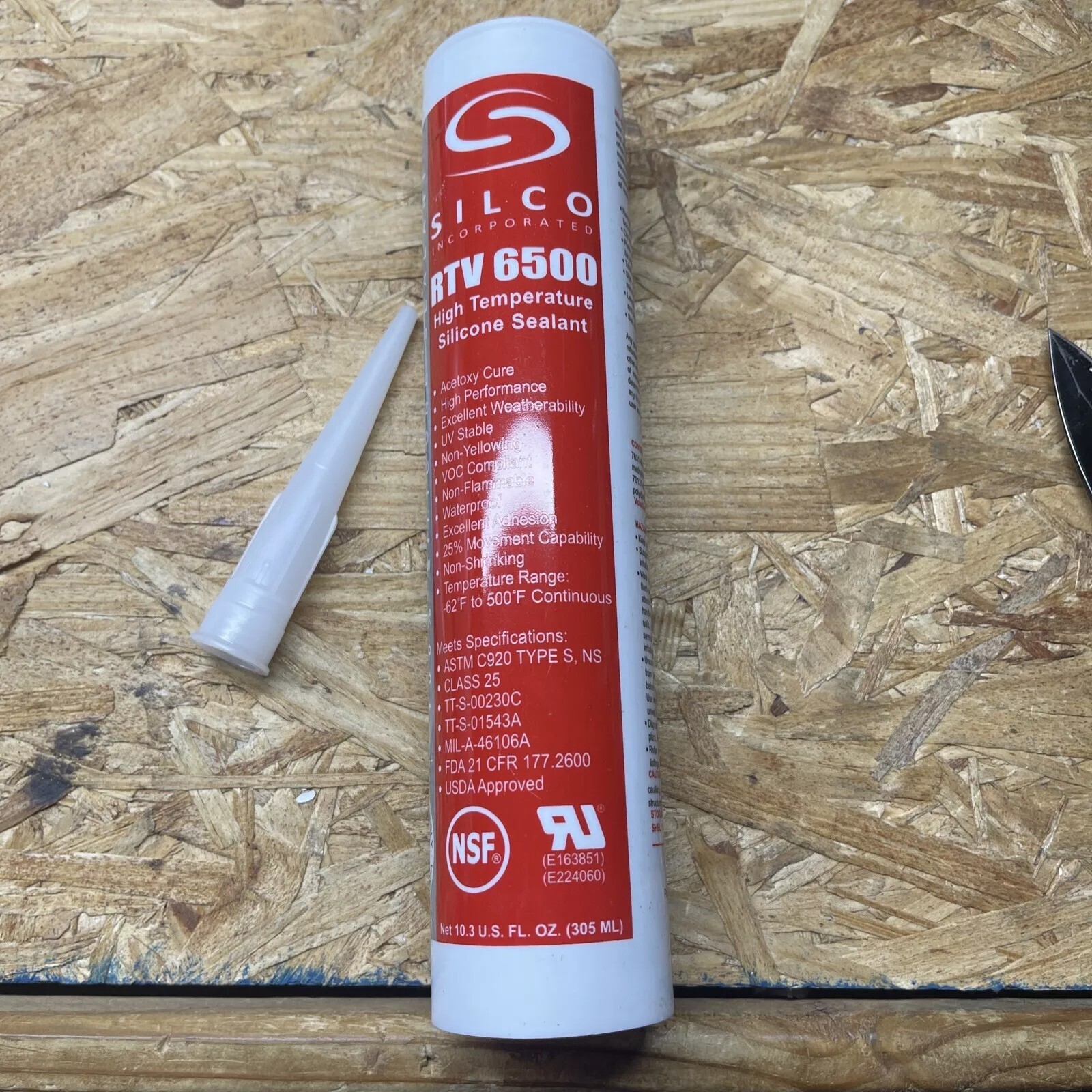 Lot of TWO cartridges ~ Silco RTV 6500 High Temp RED Silicone 10-oz
