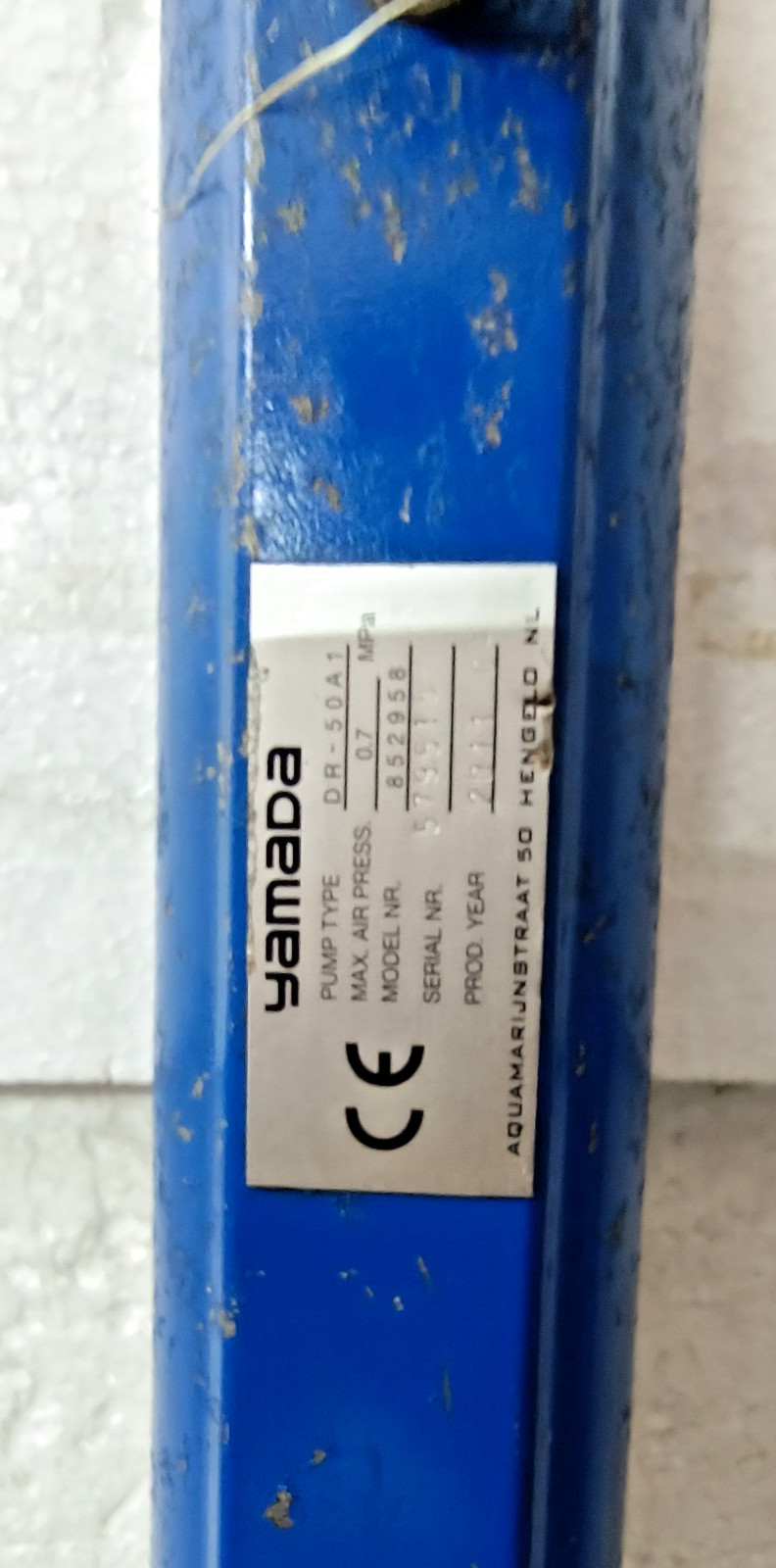 Yamada DR-50A1 drum pump air powered pneumatic piston Model 852958