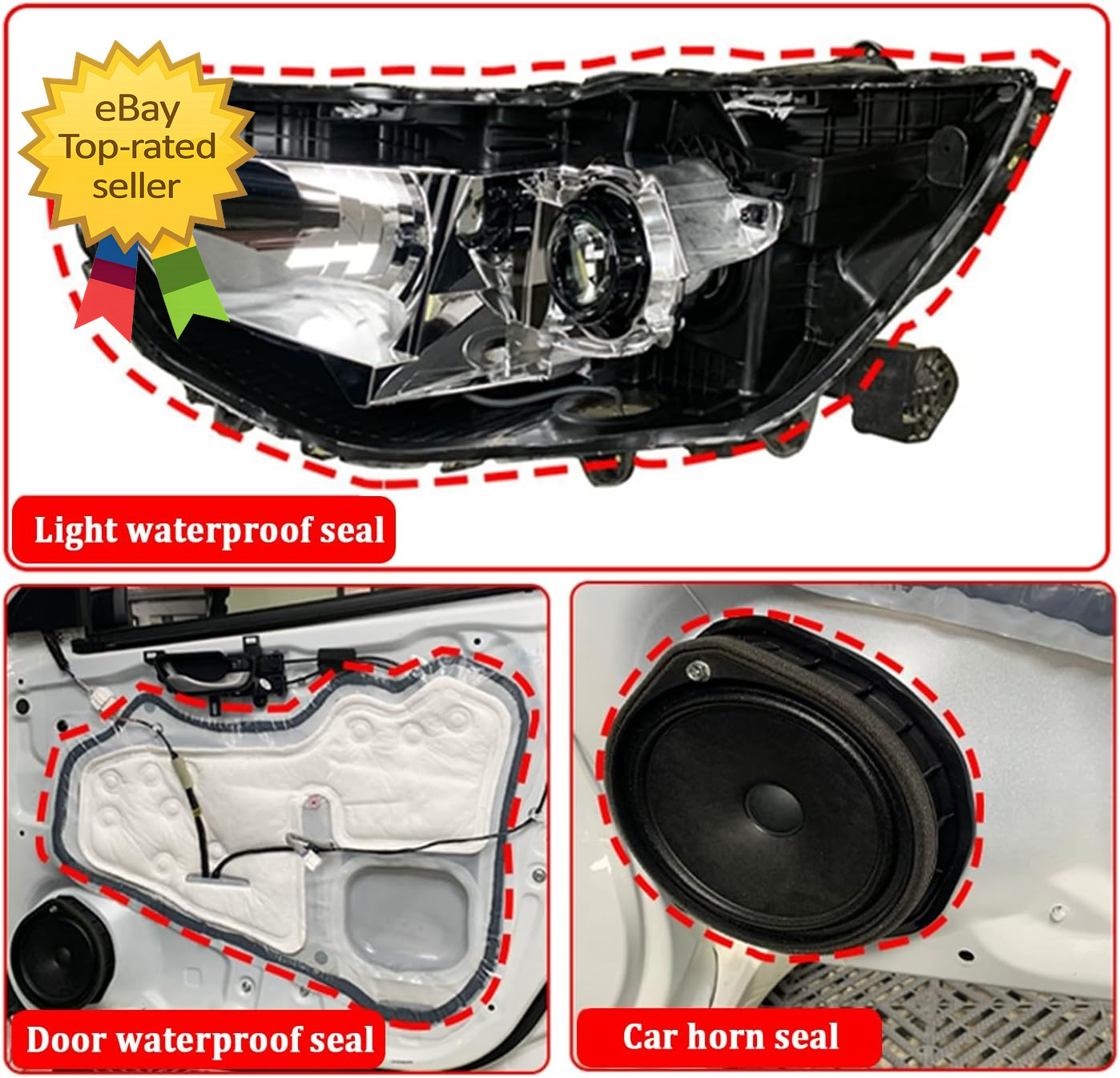 13Ft Car Headlight Sealant Butyl Tape,Waterproof Sealant Caulking Tape Avoids No
