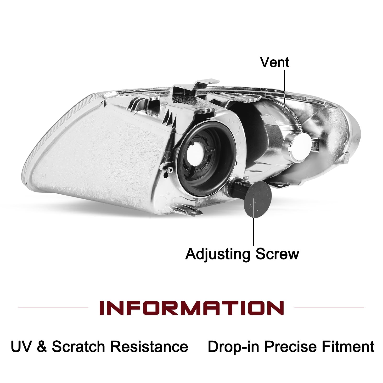 Halogen Headlight Assembly Fits for 2001-2007 Dodge Caravan