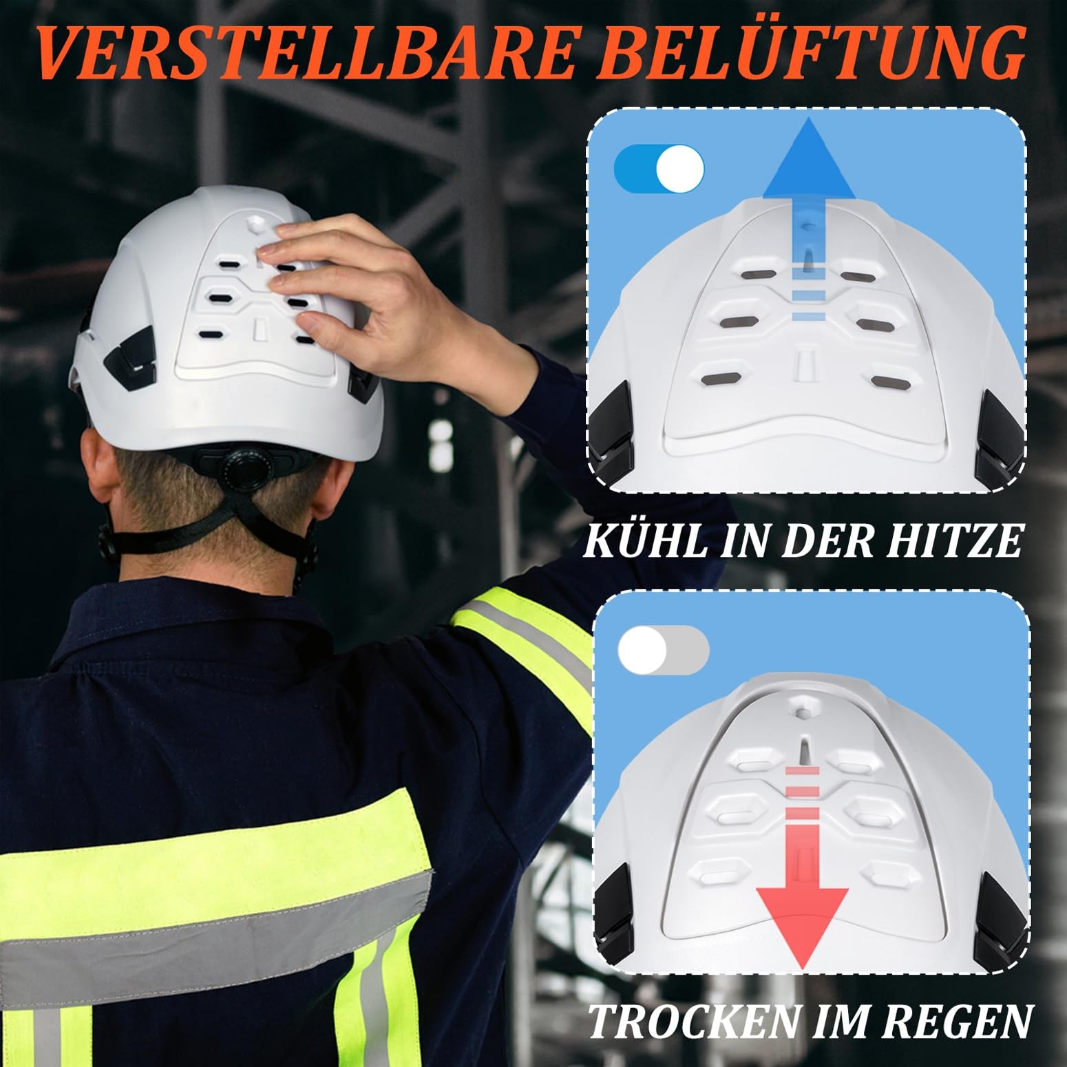 Schutzhelm belüftet, Sicherheitshelm bauhelm mit EN 397 Industriehelm, ANSI Z…