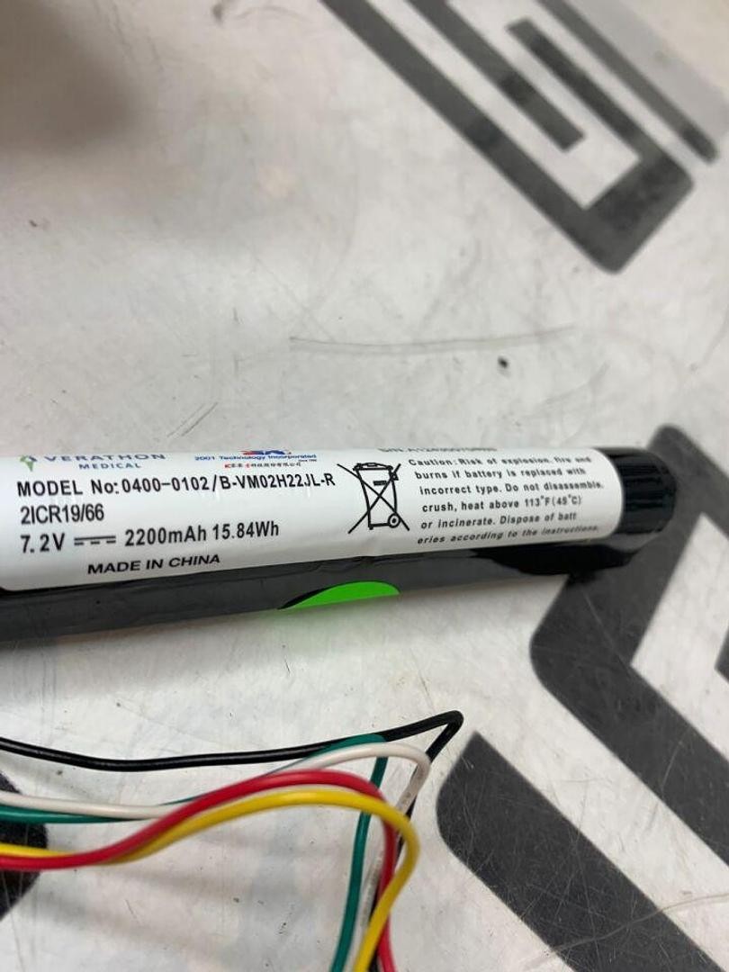 Verathon GlideScope AVL Cobalt 0570-0338 Monitor Battery 0400-0102 R02 7.2V