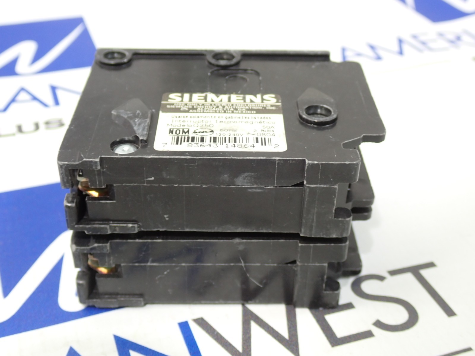 Siemens Q250 2 Pole 50 Amp 120/240 Volt Plug On Circuit Breaker Tested