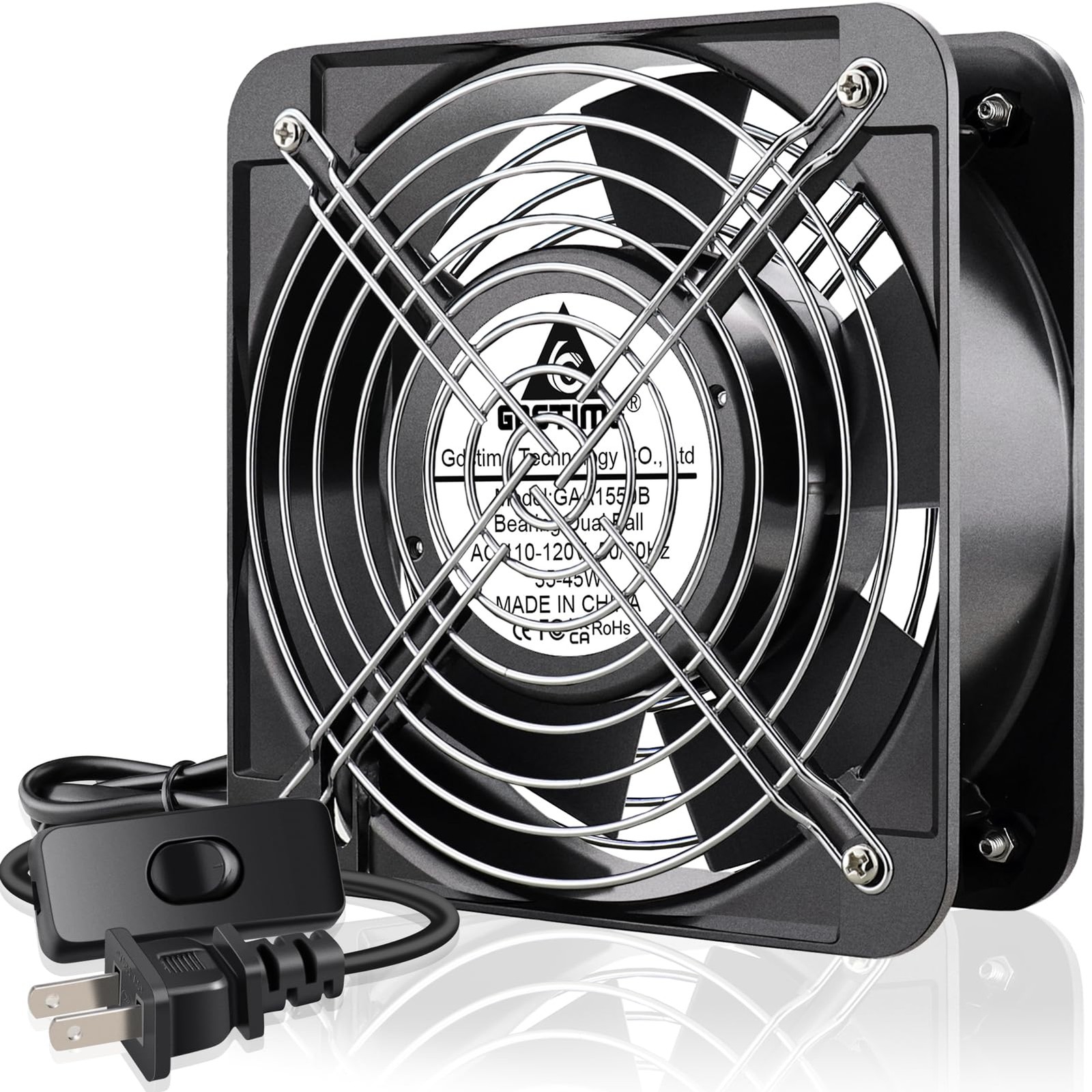 GDSTIME AXIAL Fan 15050, 110V 120V AC 150mm x 150mm x 50mm Fan, Ventilation Exha