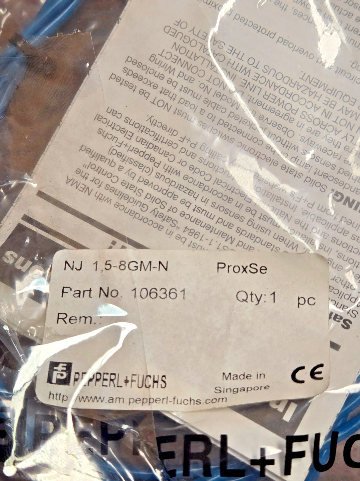 PEPPERL + FUCHS NJ 1.5-8GM-N INDUCTIVE SENSOR 5-25V DC 2 WIRE NEW