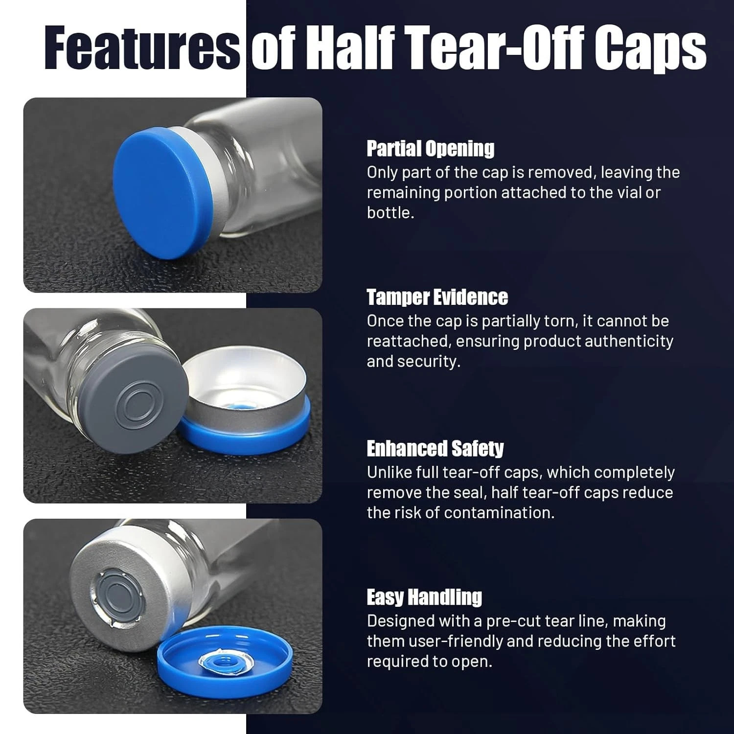 100pcs 3ml Vials-Glass Clear Bottom Headspace Vial with Plastic-Aluminum Fli…