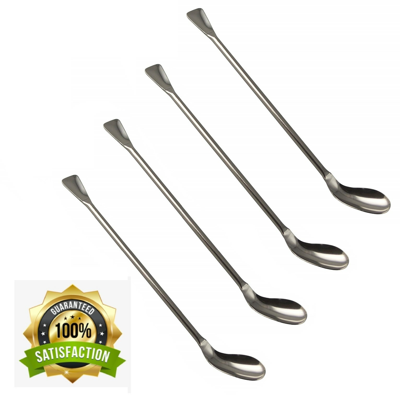 Stainless Steel Lab Spatula Spoon with Flat Ends Perfect for Sampling Stirring