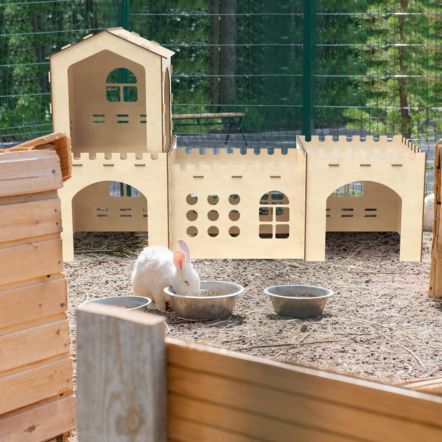 Woiworco Extra Large Rabbit Hideout Wooden Rabbit house
