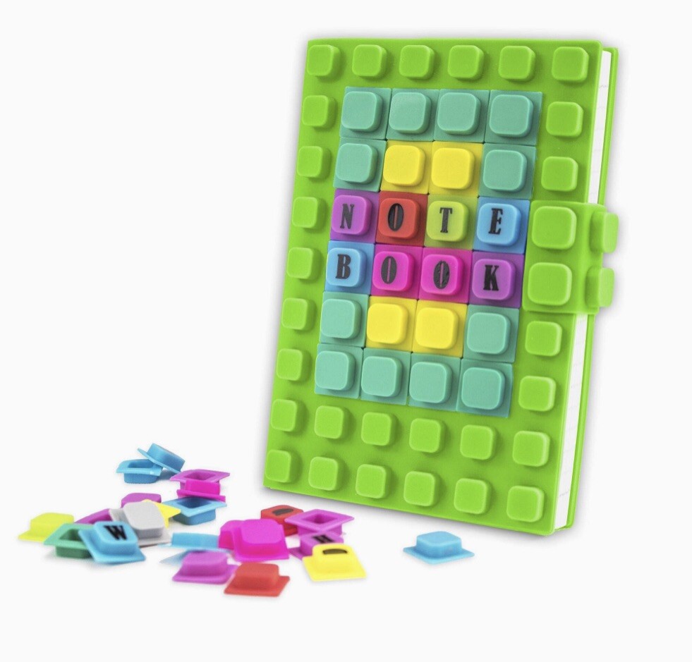 Waff Rubber Customizable Notebook 4in W x 5.75in H Green