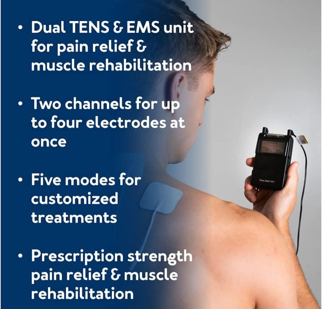 TENS 7000 Dual Channel Handheld TENS/EMS Unit Kit w/ Electrodes & Case