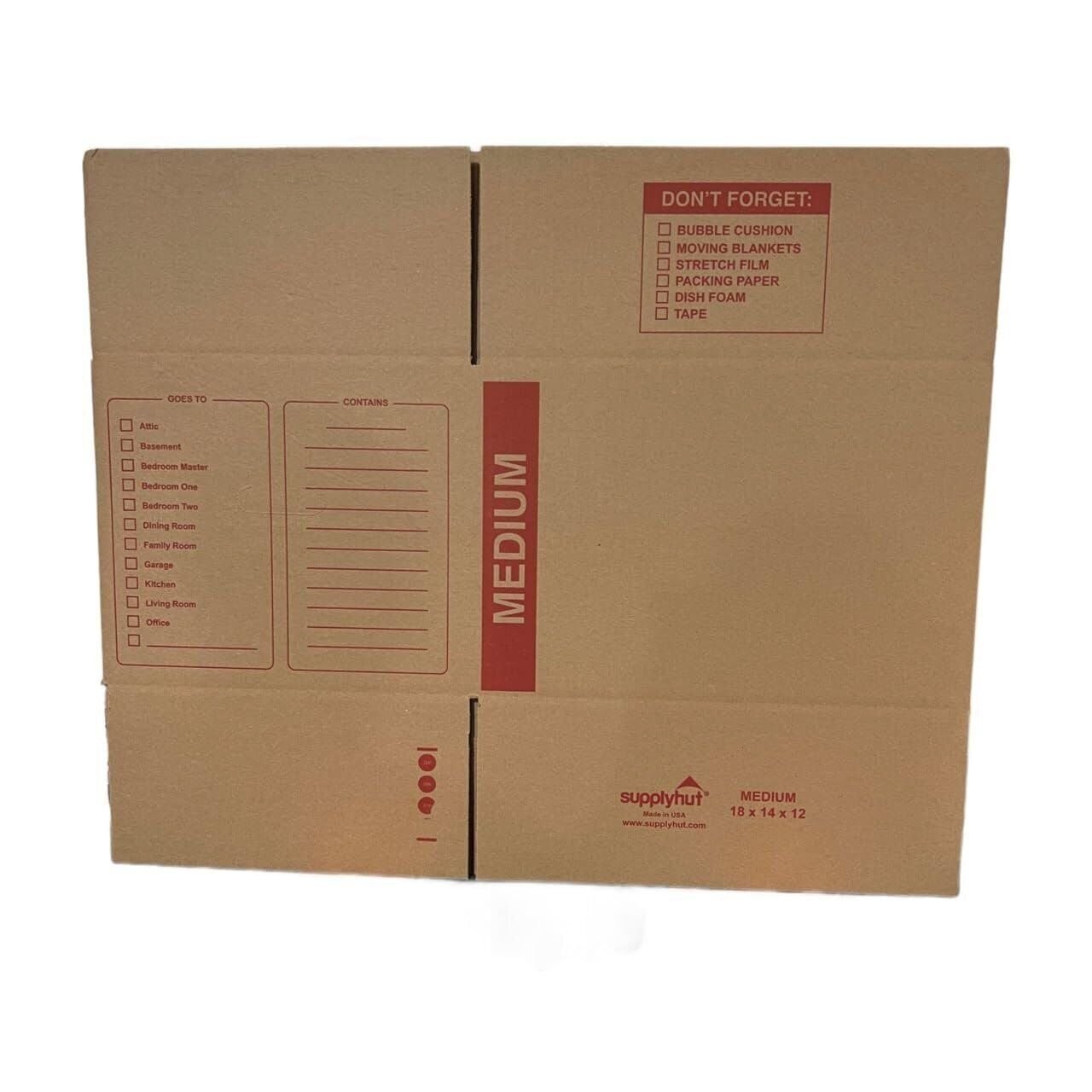 100 – Pack Medium Cardboard Moving Boxes 18x14x12 32 ECT With Handles
