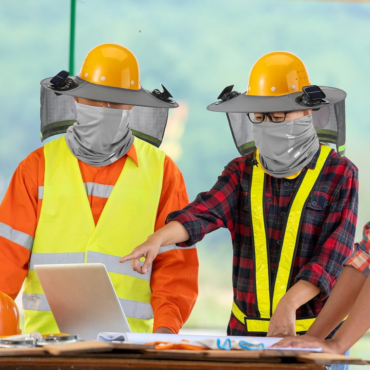 Ventilated Hard Hat Neck Shield with Quick Dry Neck Gaiter for Construction