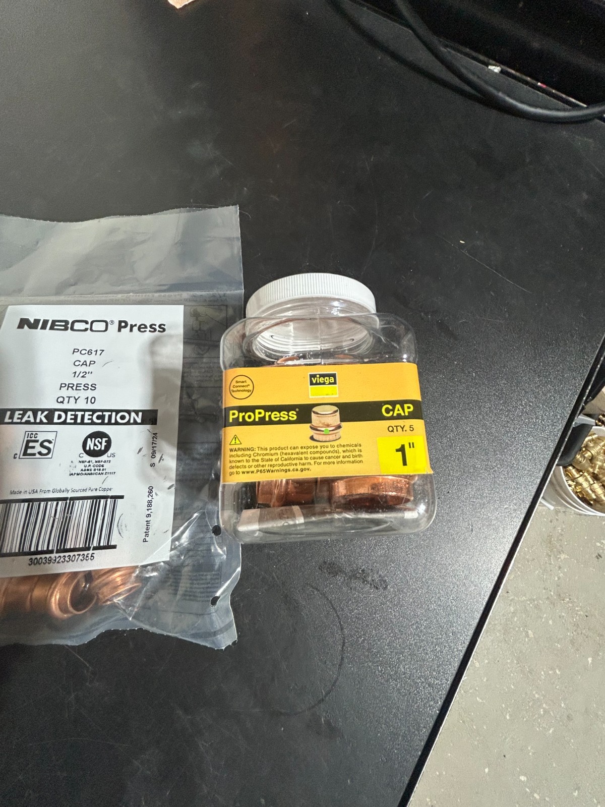 25- VIEGA NIBCO PROPRESS CAPS COPPER FITTINGS PRO PRESS 1/2″- 3/4″ – 1″